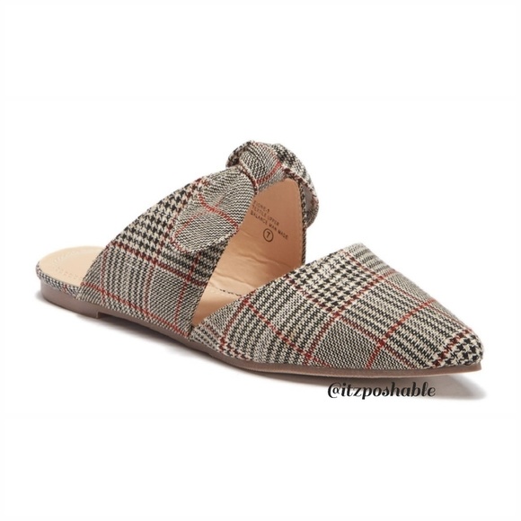 Tan Plaid Mule - Picture 2 of 5